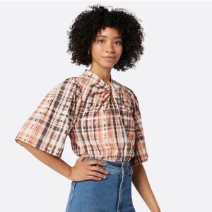 NWT Joie Lyell Twist Top Short Sleeve - Pink/Multi, Size S